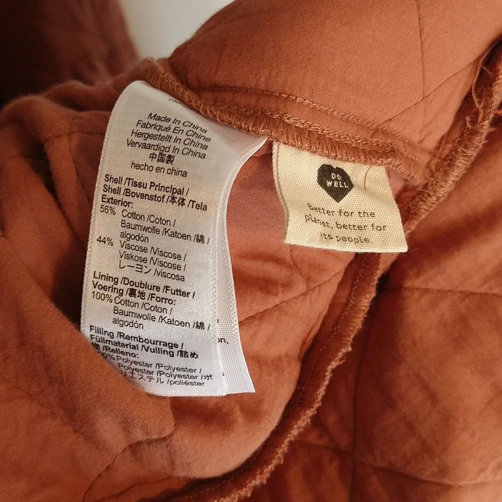 Madewell Quilted Aidy Square-Neck Puffed Sleeve Tiered Midi Dress Warm Umber - Picture 16 of 16